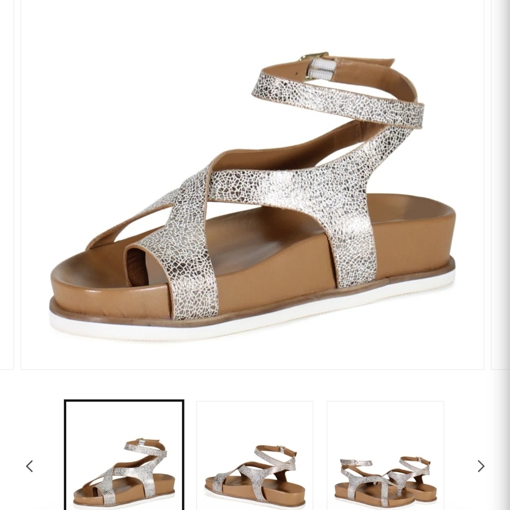 💋💋 DIBA TRUE Silver Metallic Strappy Sandals NWB Never Worn